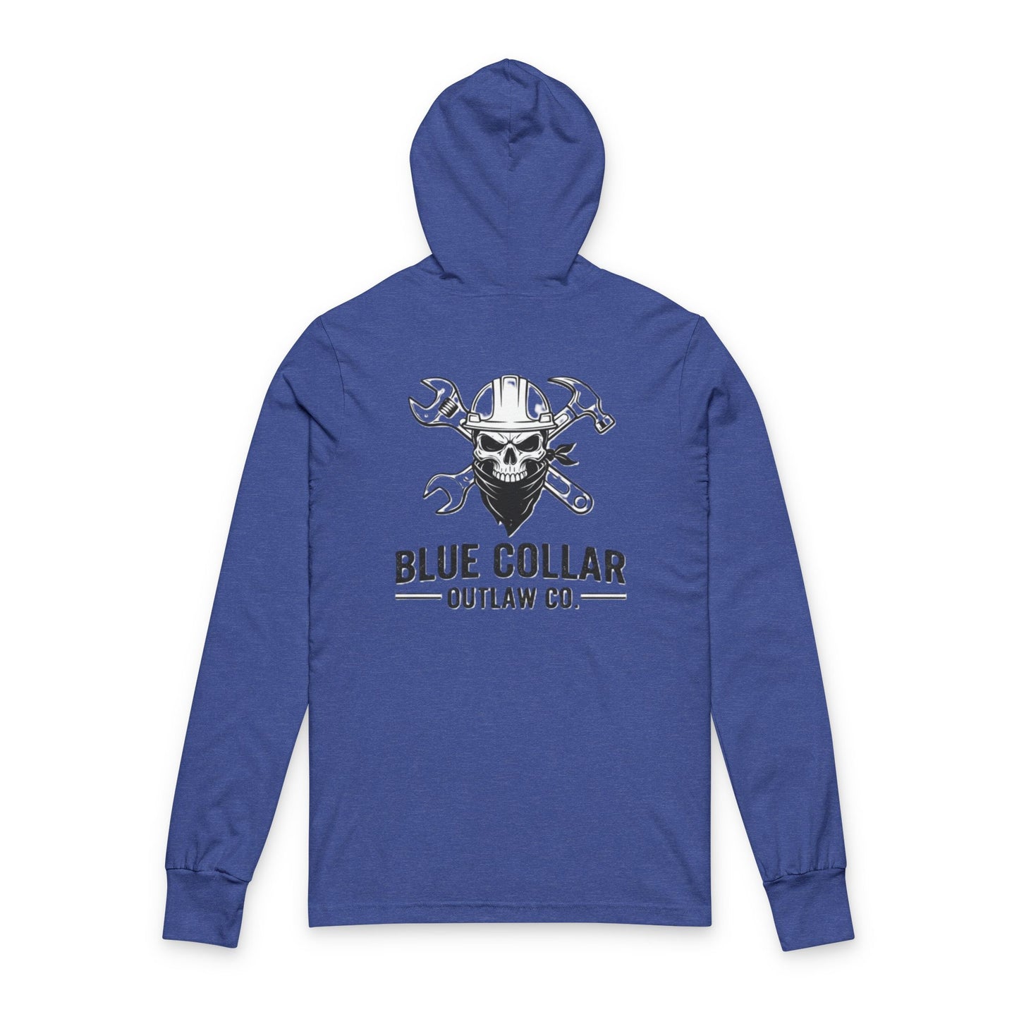 Blue Collar Outlaw |  Skull With Wrenches Hooded Long Sleeve Tee
