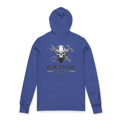 Blue Collar Outlaw |  Skull With Wrenches Hooded Long Sleeve Tee