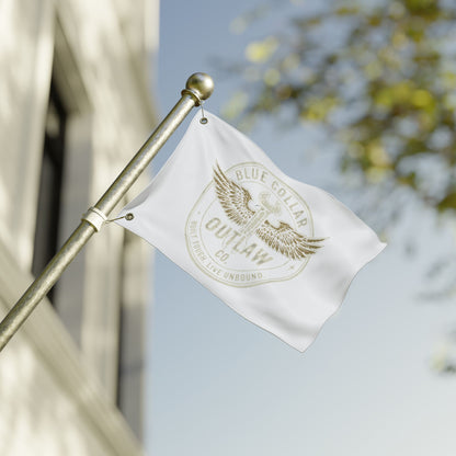 Blue Collar Outlaw | Wrench and Wings Flag | Double-Sided Garden Flag