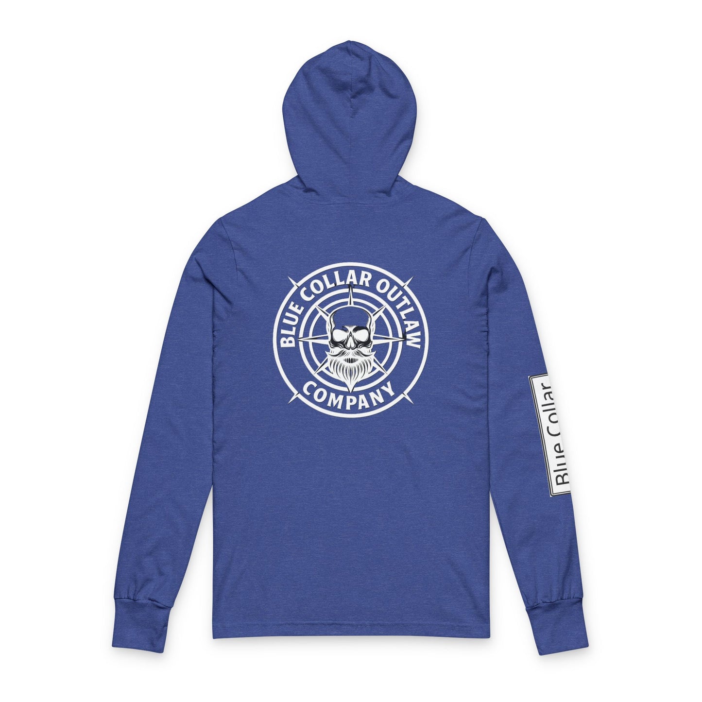 Blue Collar Outlaw | Skull Logo Long Sleeve Hooded Tee