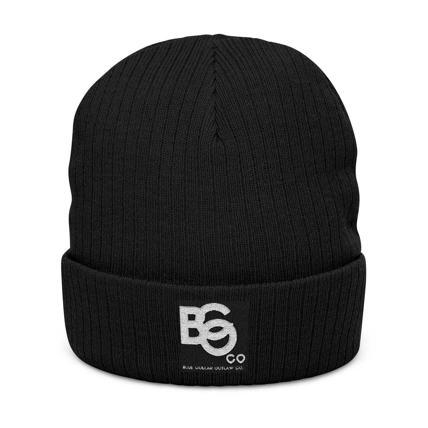 Blue Collar Outlaw | Blue Collar Patch Ribbed Knit Beanie