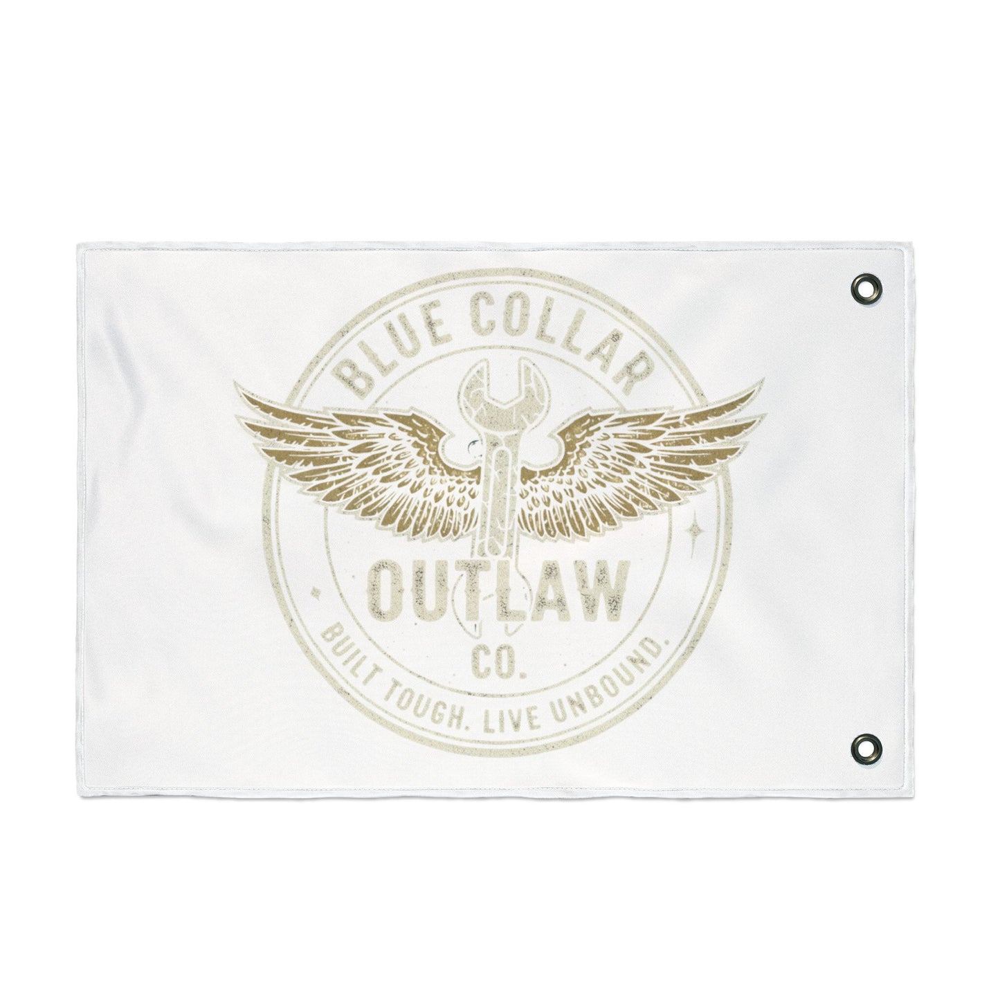 Blue Collar Outlaw | Wrench and Wings Flag | Double-Sided Garden Flag