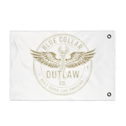 Blue Collar Outlaw | Wrench and Wings Flag | Double-Sided Garden Flag