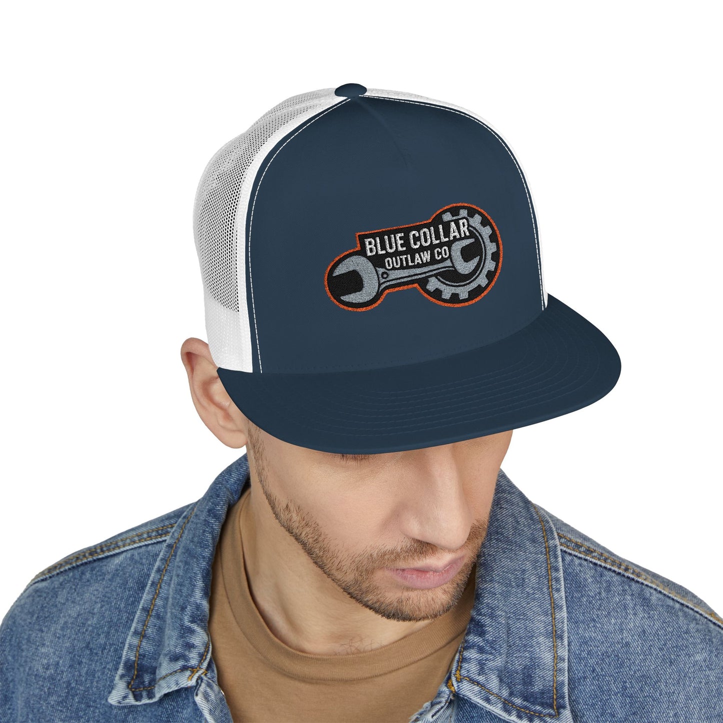 Blue Collar Outlaw | Wrench and Gear Trucker Cap