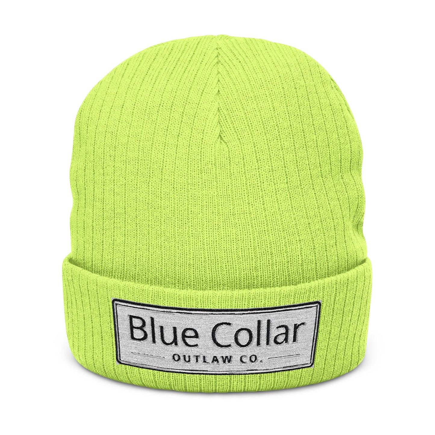 Blue Collar Outlaw | Blue Collar Patch Ribbed Knit Beanie