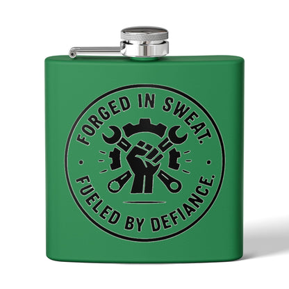 Blue Collar Outlaw | Forged in Sweat Fueled by Defiance Flask