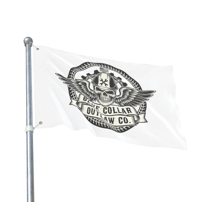 Blue Collar Outlaw | Skull and Wings Flag | Double-Sided Flag