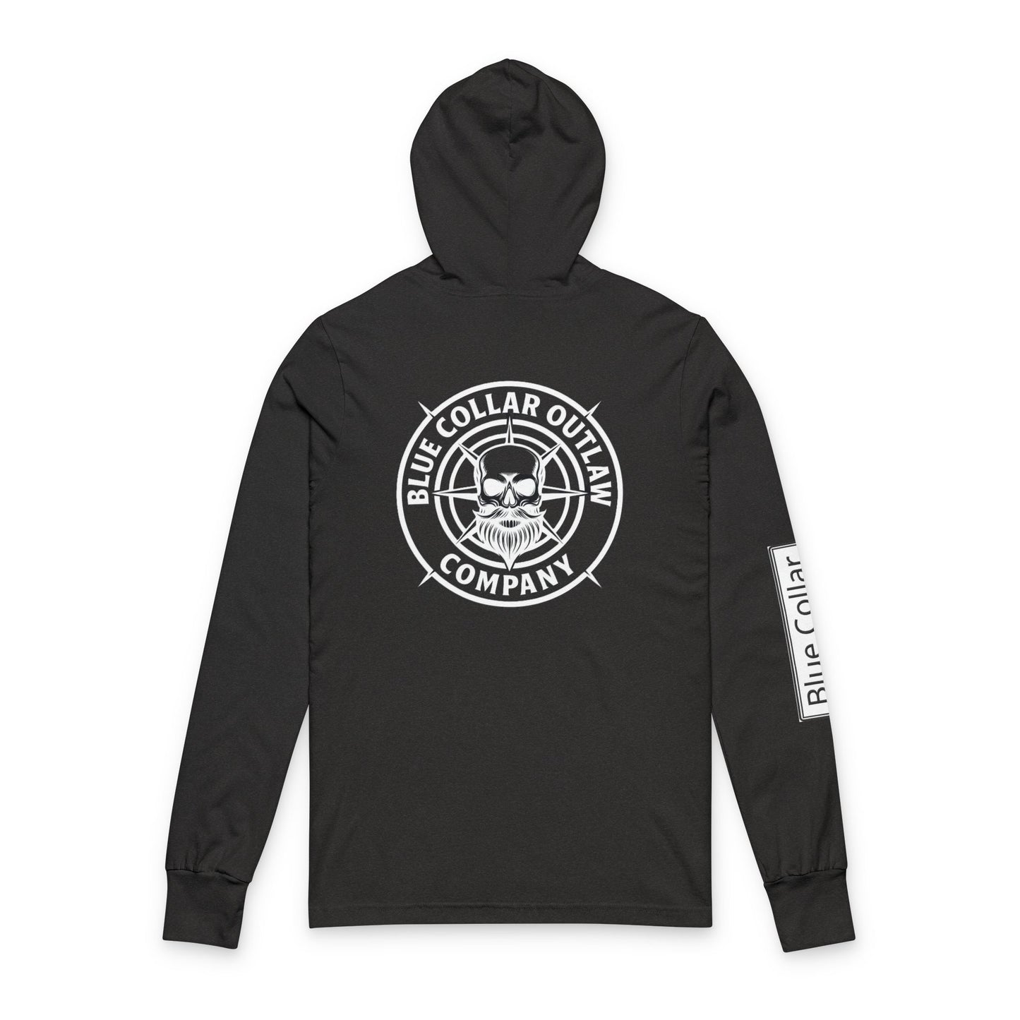 Blue Collar Outlaw | Skull Logo Long Sleeve Hooded Tee