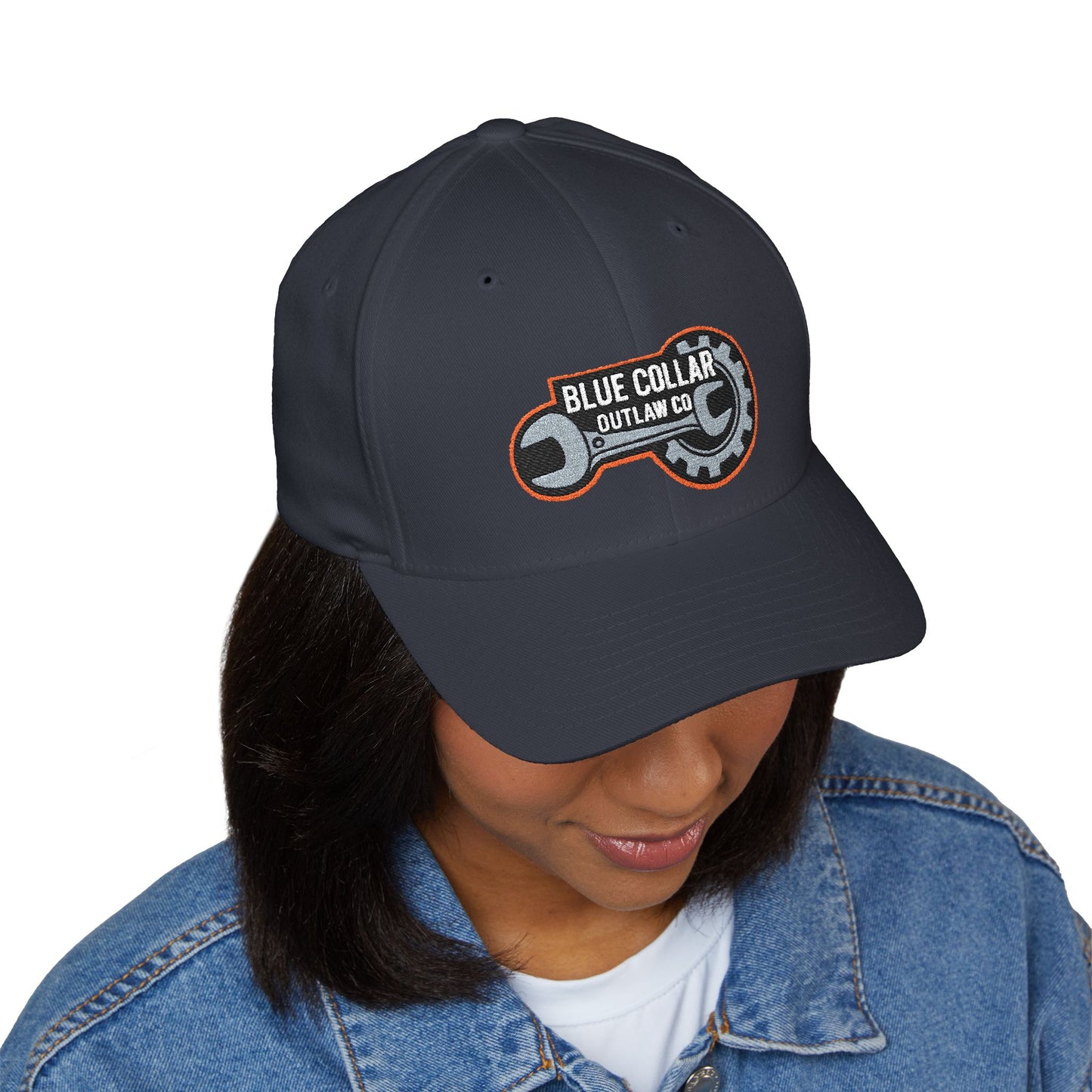 Blue Collar Outlaw | Embroidered Structured FlexFit Cap