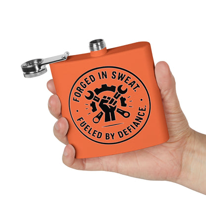 Blue Collar Outlaw | Forged in Sweat Fueled by Defiance Flask