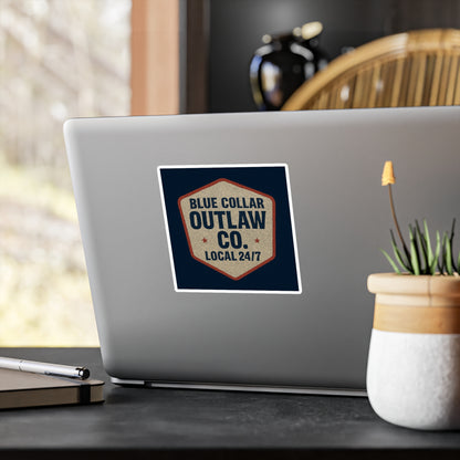 Blue Collar Outlaw | Local 24/7 Vinyl Sticker | Kiss-cut Vinyl