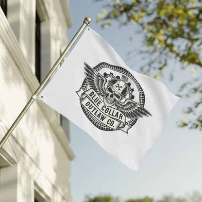 Blue Collar Outlaw | Skull and Wings Flag | Double-Sided Flag