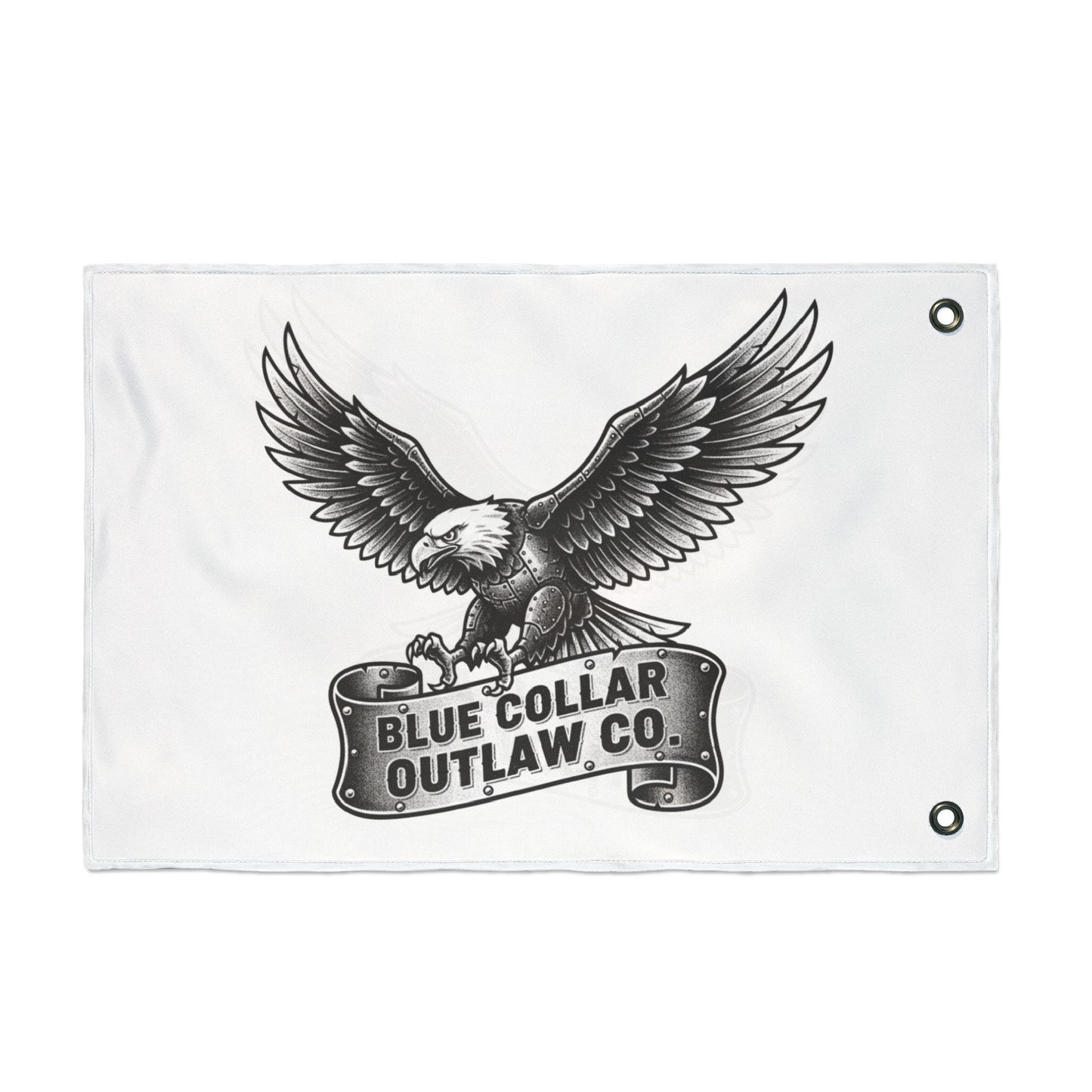 Blue Collar Outlaw | Blue Collar Eagle Flag | Double-Sided Garden Flag