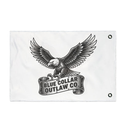Blue Collar Outlaw | Blue Collar Eagle Flag | Double-Sided Garden Flag
