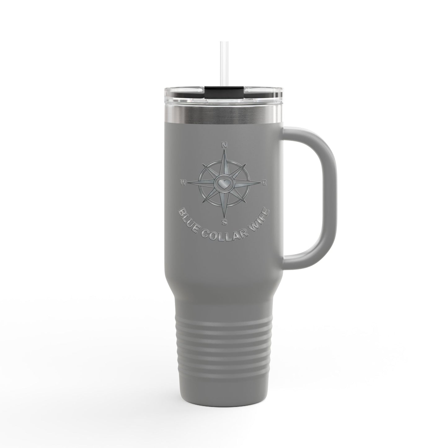 Blue Collar Outlaw | Compass Logo Blue Collar Wife Travel Mug | 40oz Insulated Tumbler