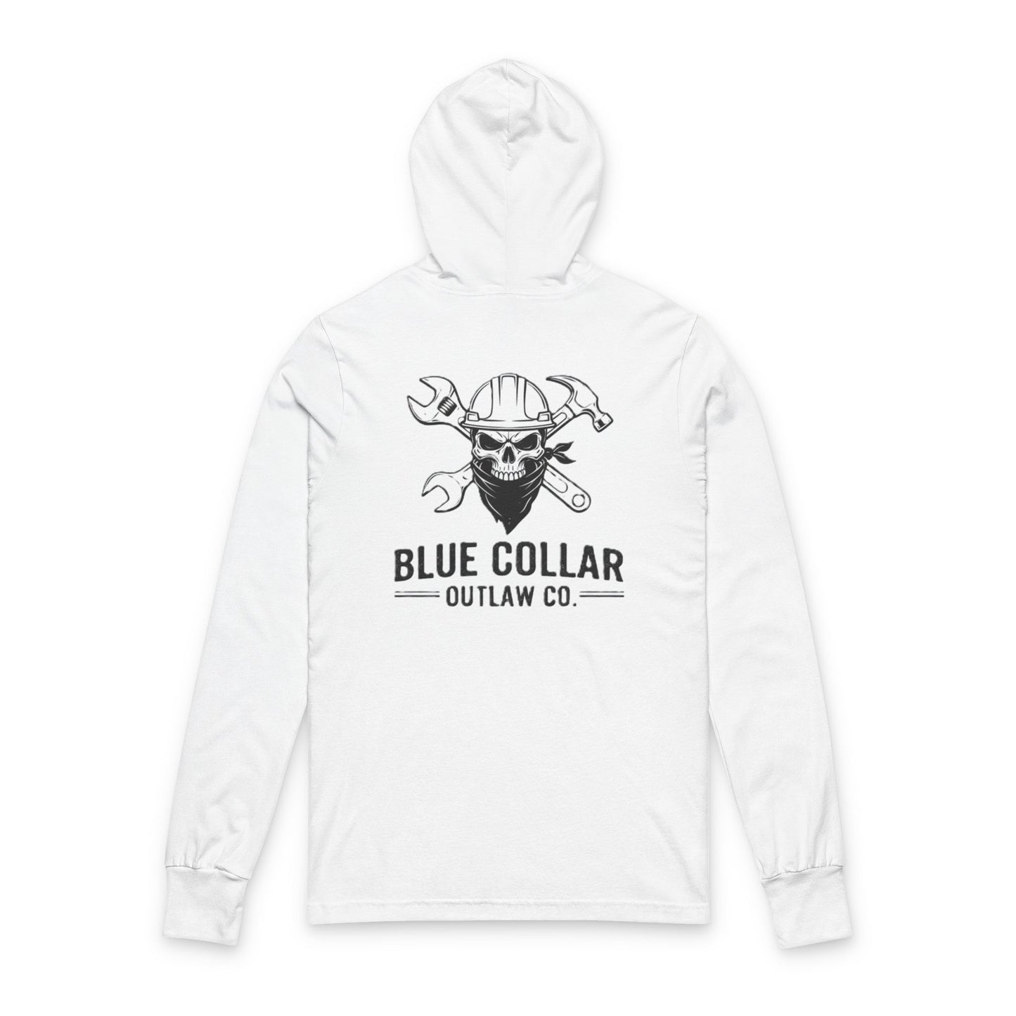 Blue Collar Outlaw |  Skull With Wrenches Hooded Long Sleeve Tee