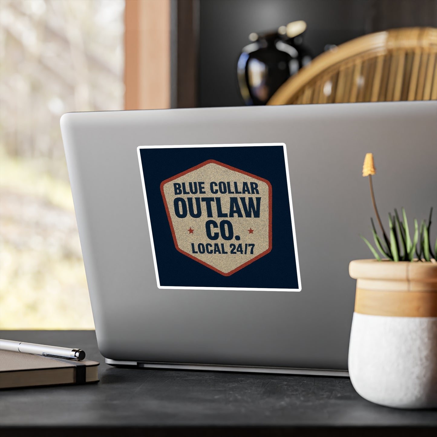 Blue Collar Outlaw | Local 24/7 Vinyl Sticker | Kiss-cut Vinyl