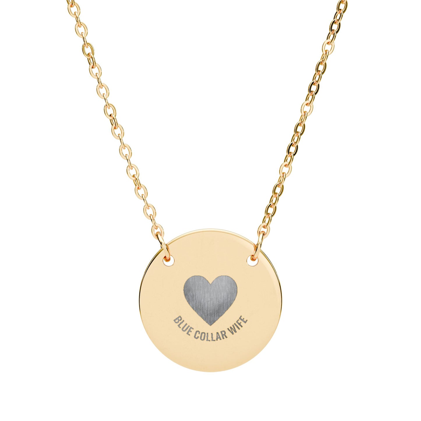 Blue Collar Outlaw | Engraved Heart Circle Necklace