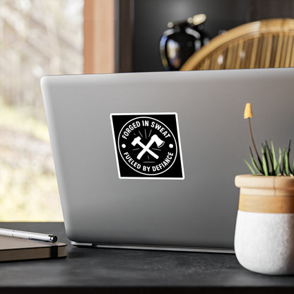 Blue Collar Outlaw | Forged in Sweat Fueled by Defiance Sticker | Vinyl Kiss-Cut