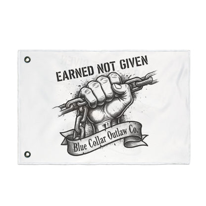 Blue Collar Outlaw | Earned Not Given Flag | Double-Sided Garden Flag