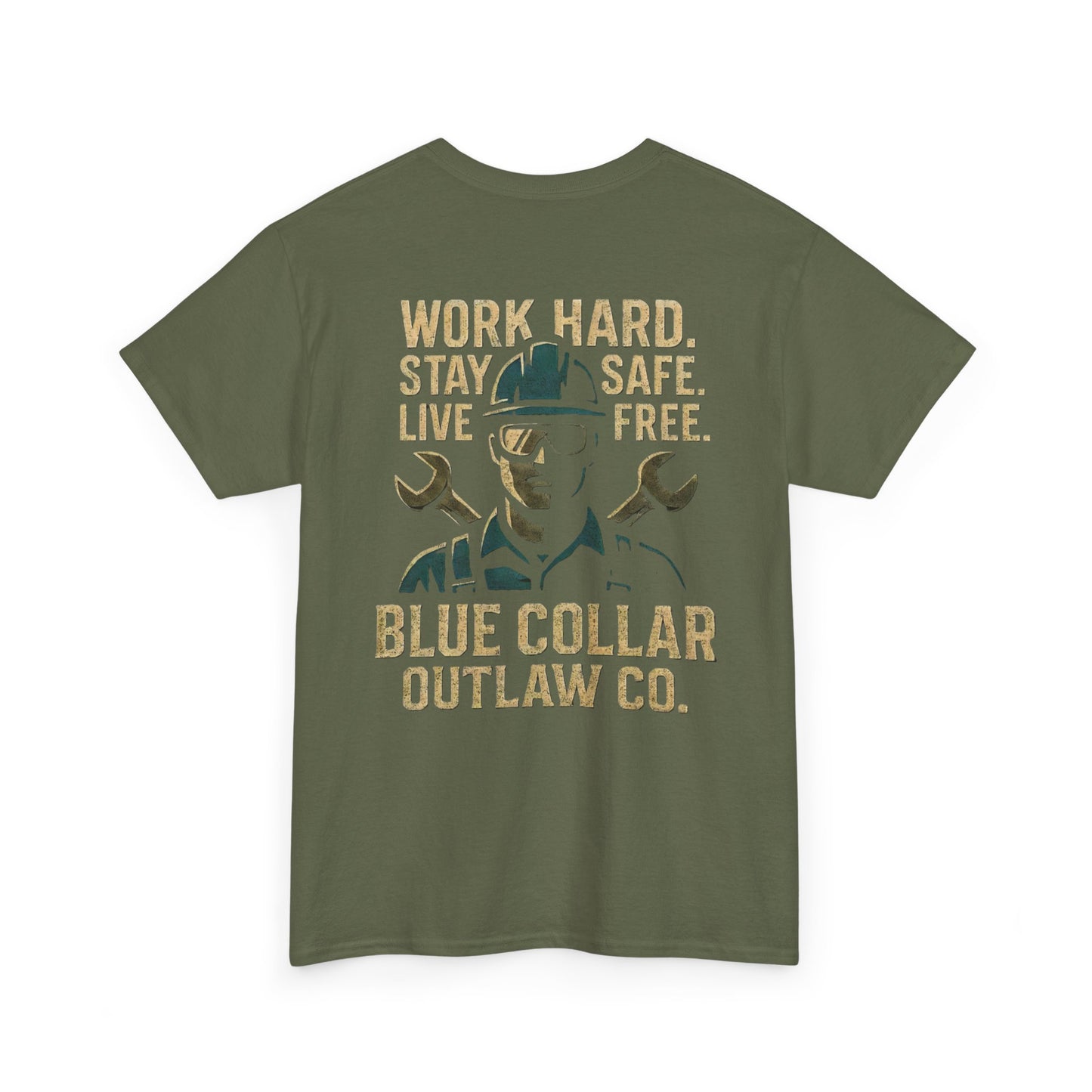Blue Collar Outlaw | Work Hard. Stay Safe. T-Shirt