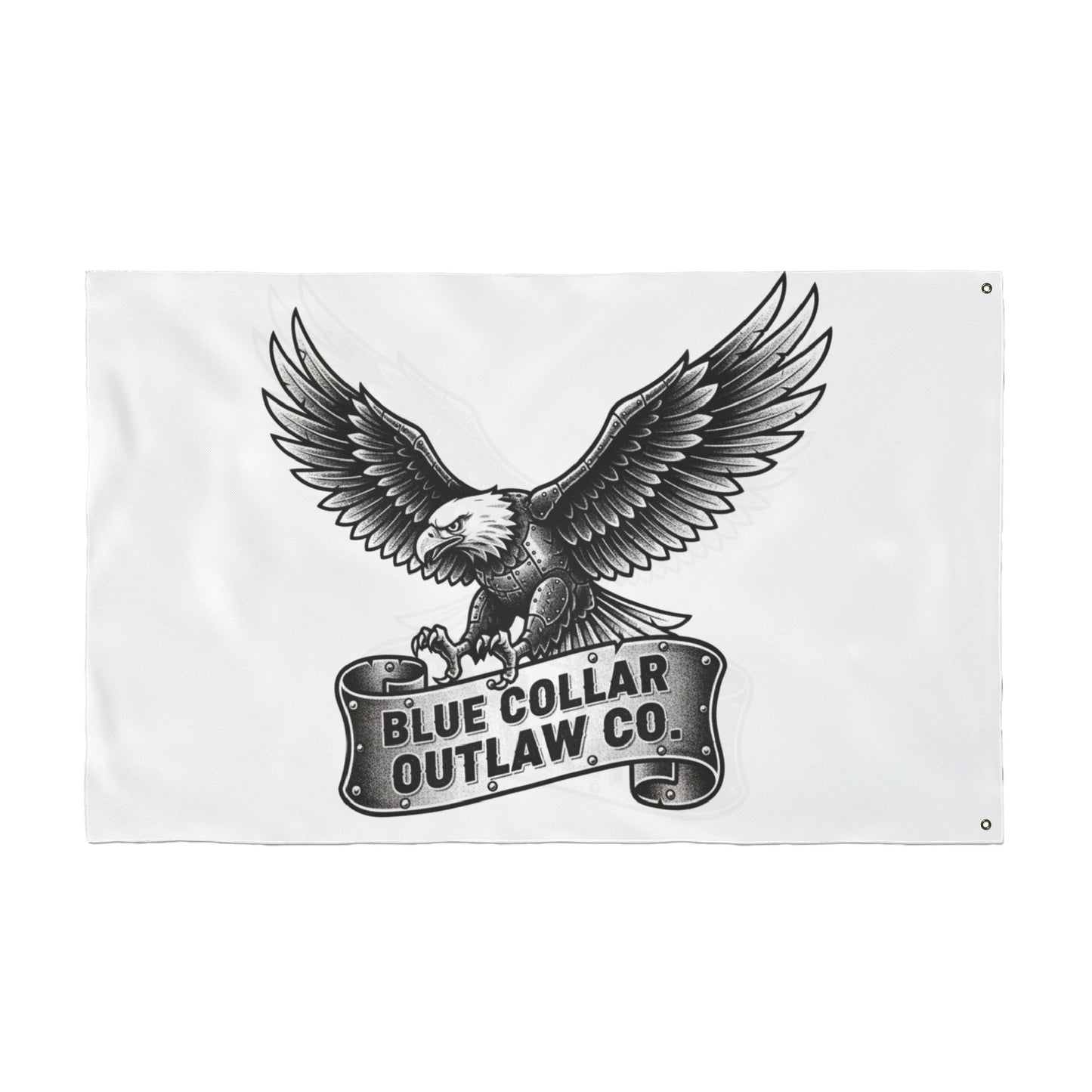 Blue Collar Outlaw | Blue Collar Eagle Flag | Double-Sided Garden Flag