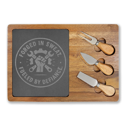 Blue Collar Outlaw | Forged in Sweat Fueled by Defiance Charcuterie Board