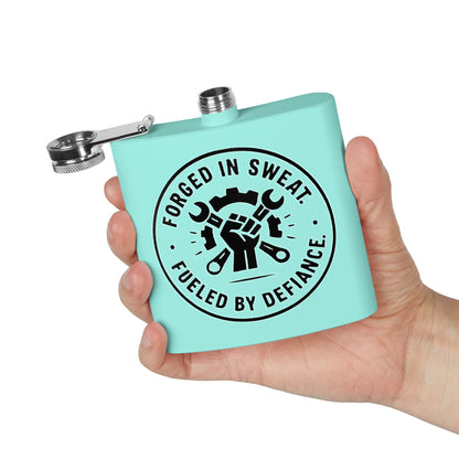 Blue Collar Outlaw | Forged in Sweat Fueled by Defiance Flask