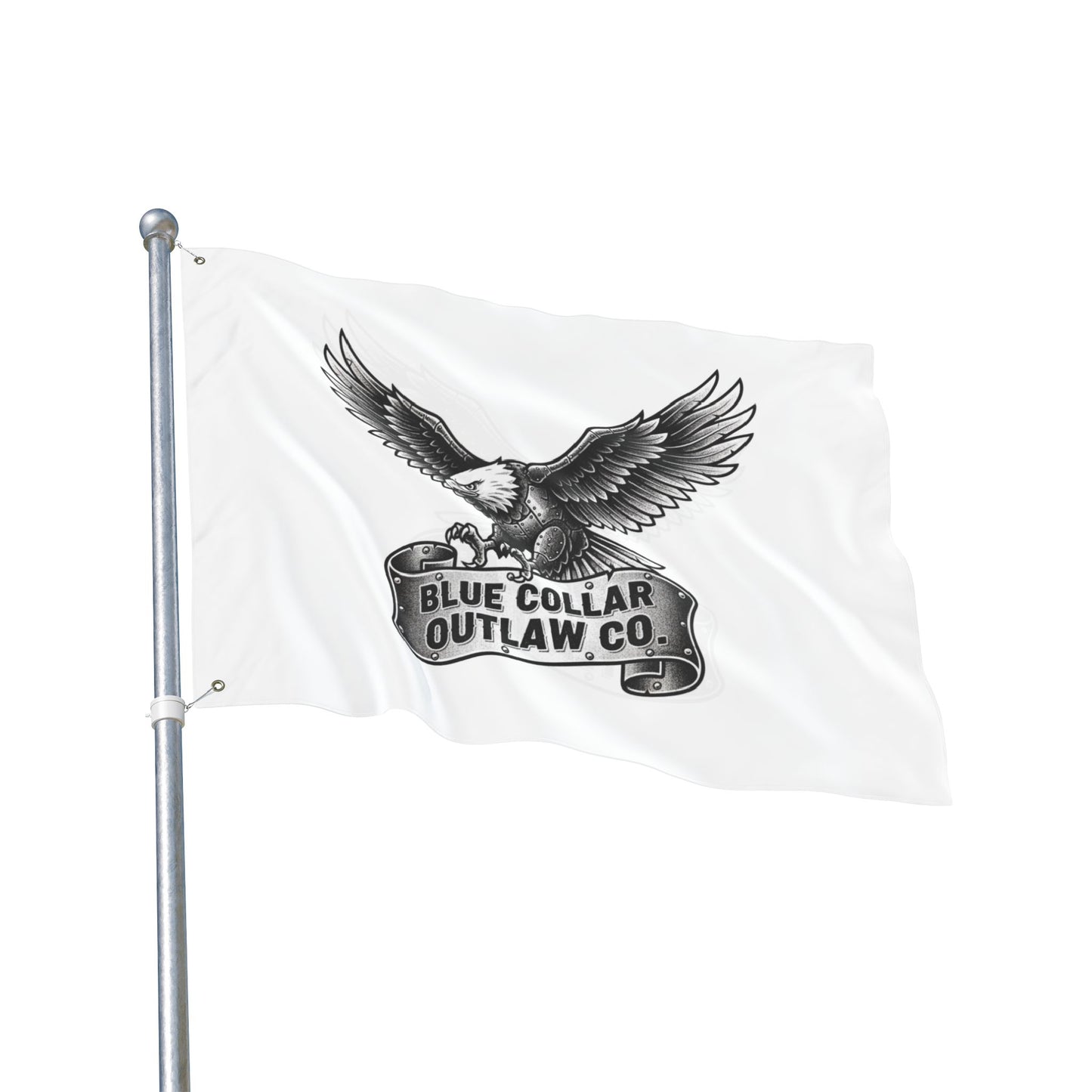 Blue Collar Outlaw | Blue Collar Eagle Flag | Double-Sided Garden Flag