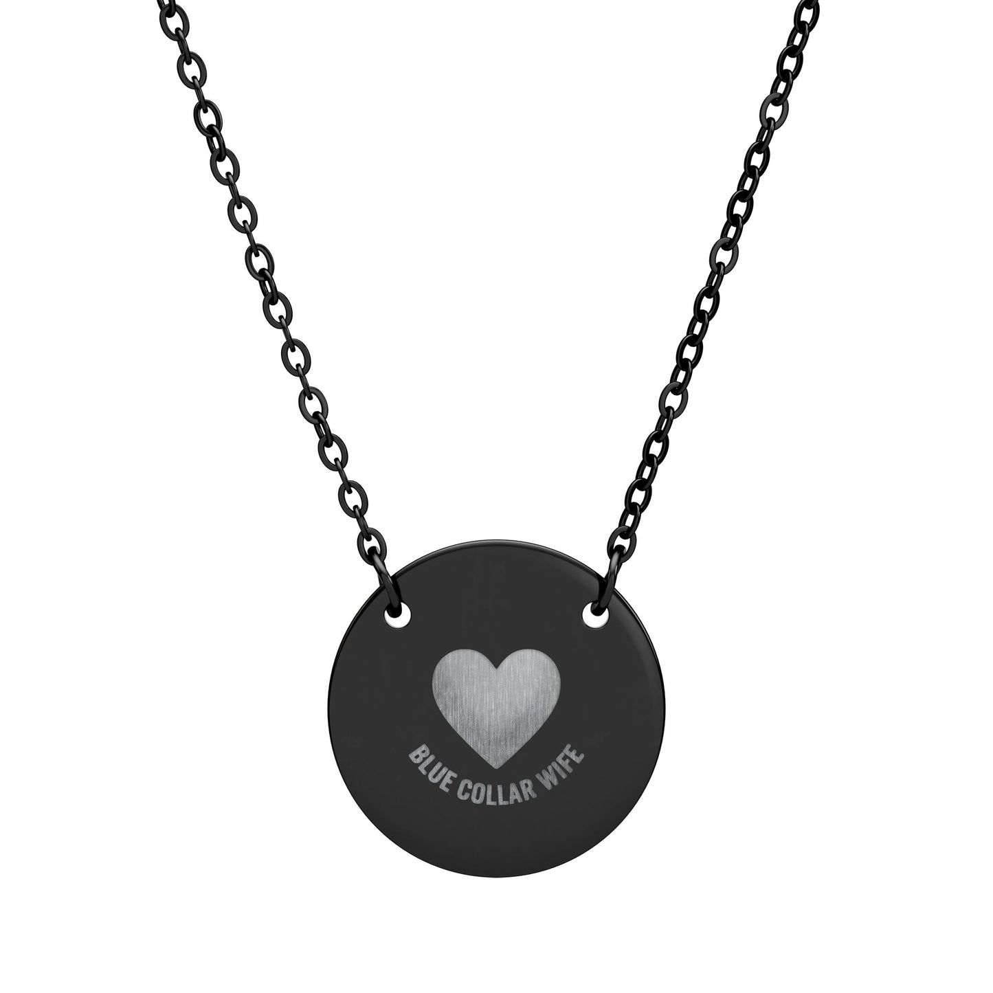 Blue Collar Outlaw | Engraved Heart Circle Necklace