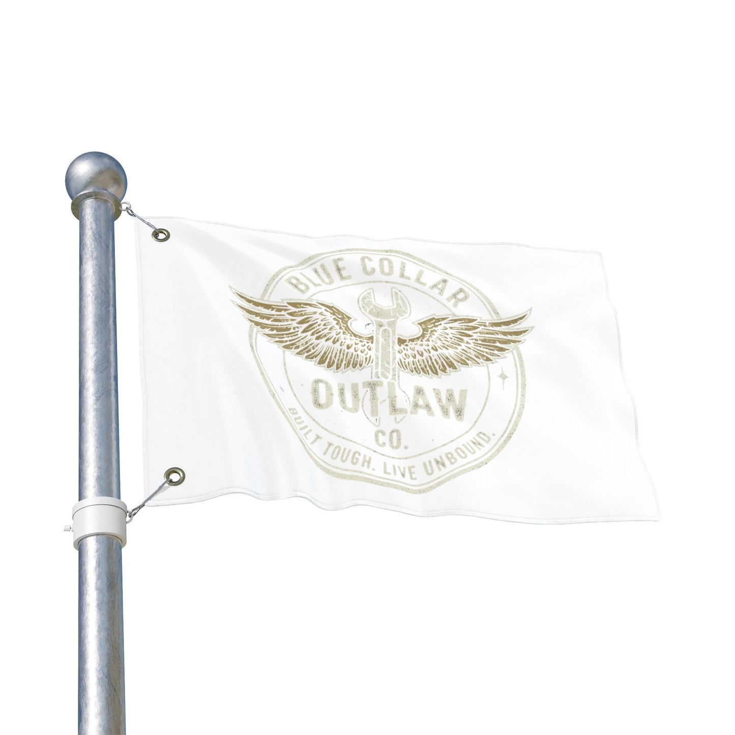 Blue Collar Outlaw | Wrench and Wings Flag | Double-Sided Garden Flag