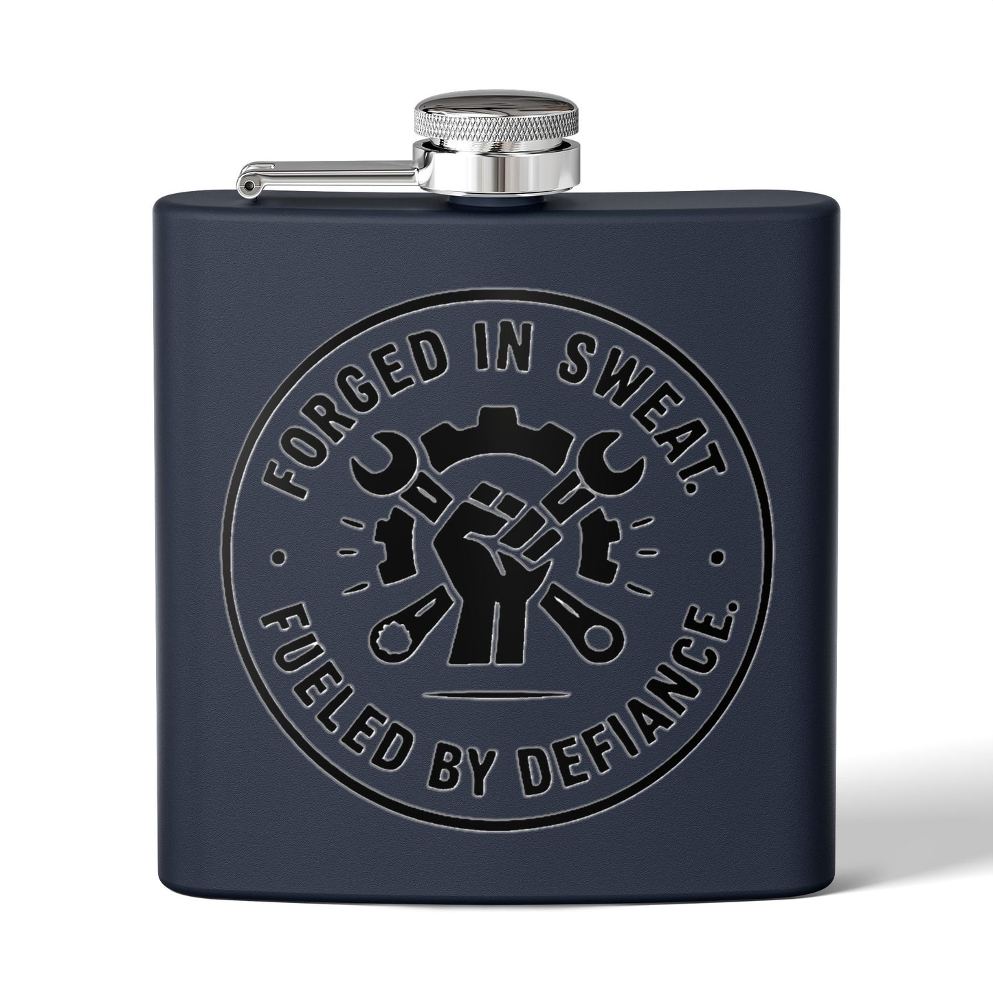 Blue Collar Outlaw | Forged in Sweat Fueled by Defiance Flask