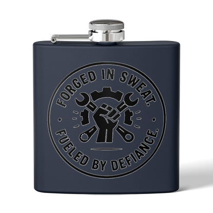 Blue Collar Outlaw | Forged in Sweat Fueled by Defiance Flask