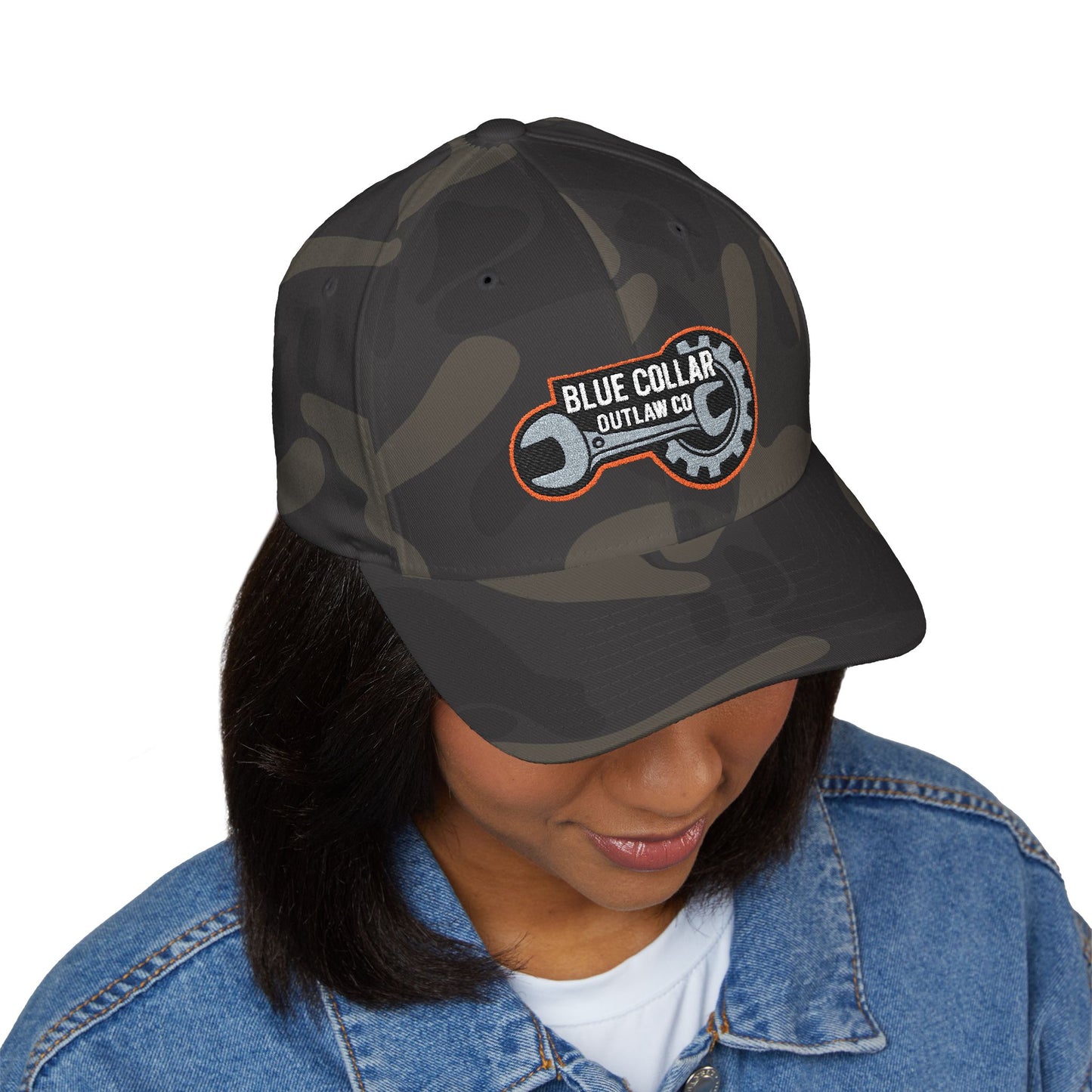 Blue Collar Outlaw | Embroidered Structured FlexFit Cap