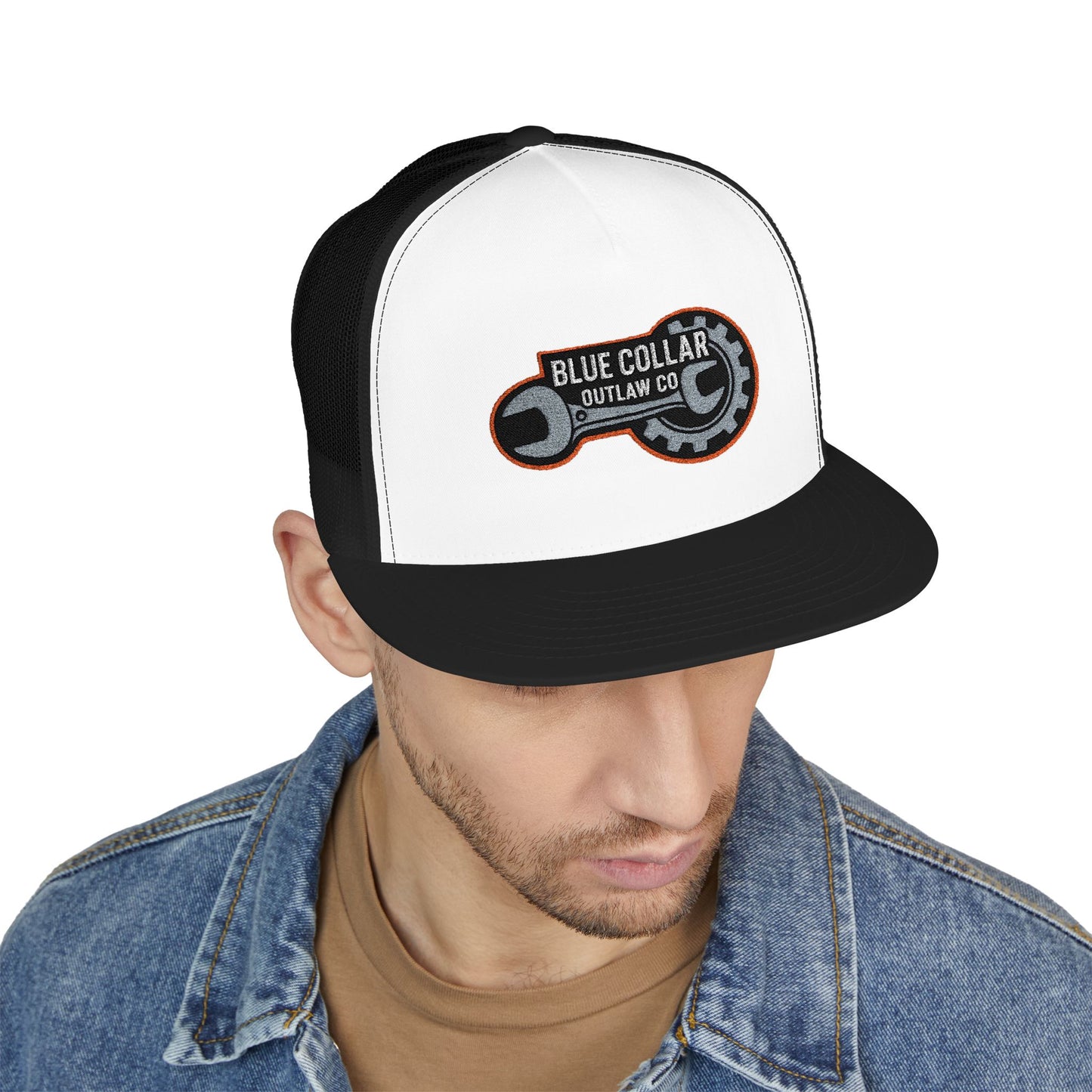 Blue Collar Outlaw | Wrench and Gear Trucker Cap