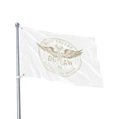 Blue Collar Outlaw | Wrench and Wings Flag | Double-Sided Garden Flag