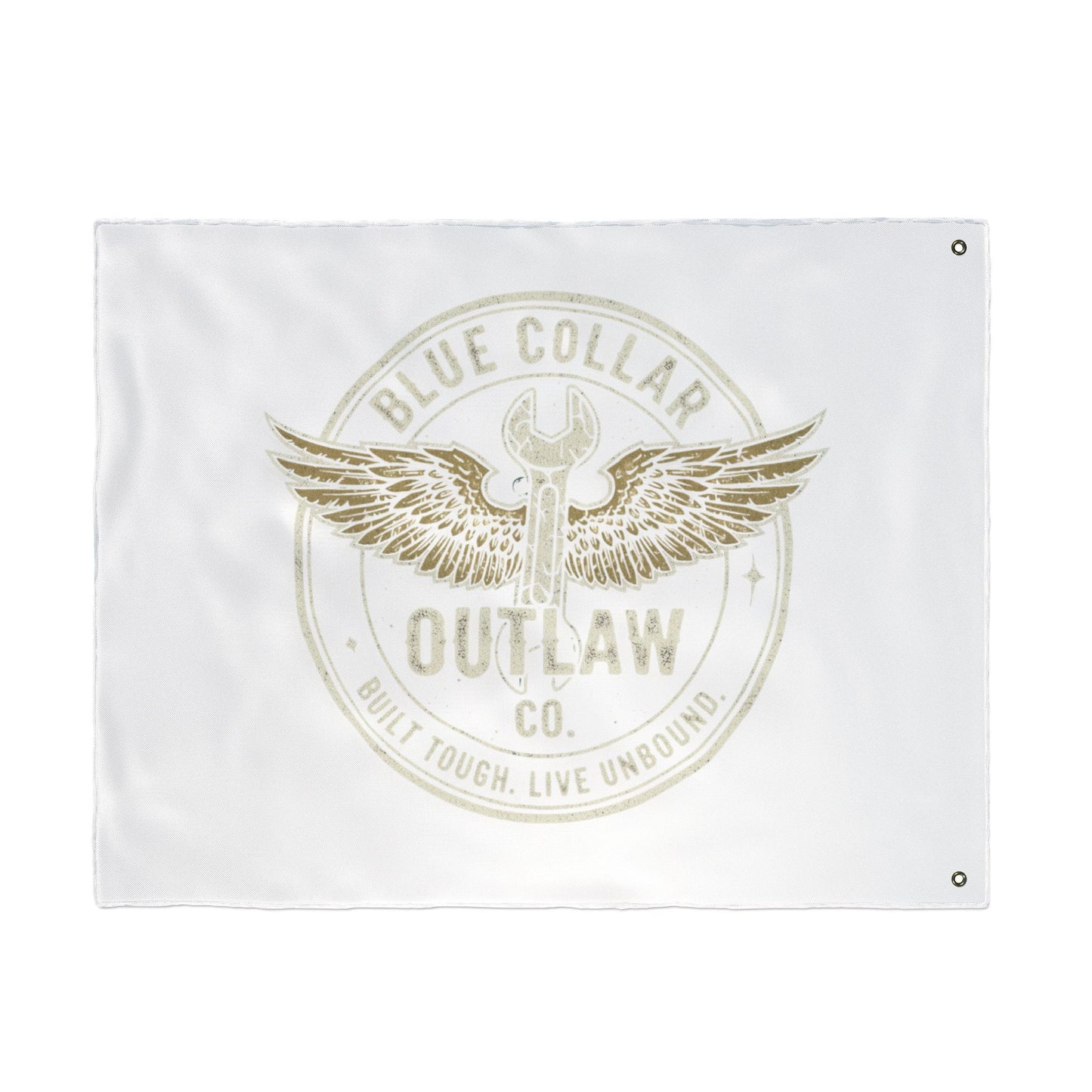 Blue Collar Outlaw | Wrench and Wings Flag | Double-Sided Garden Flag