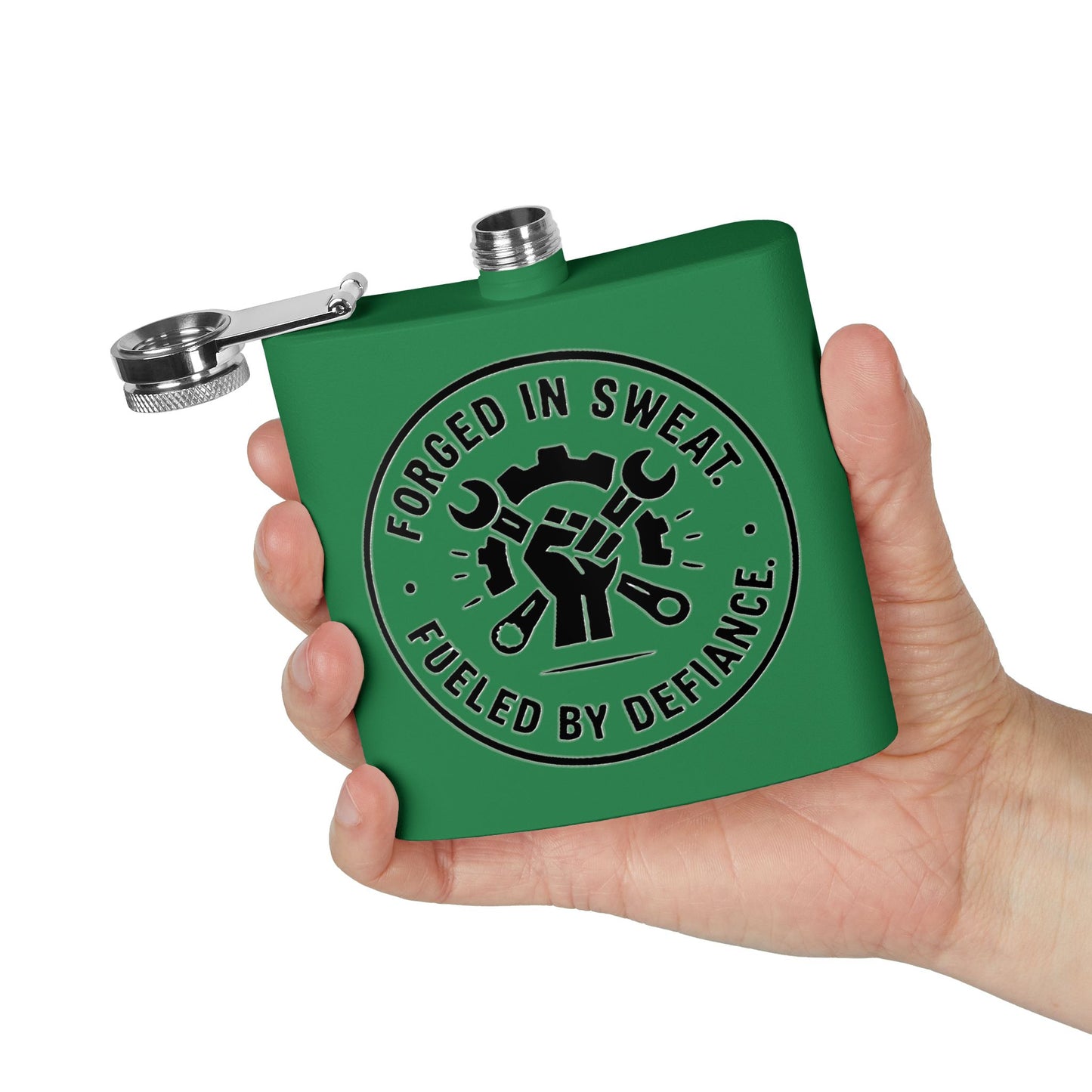 Blue Collar Outlaw | Forged in Sweat Fueled by Defiance Flask