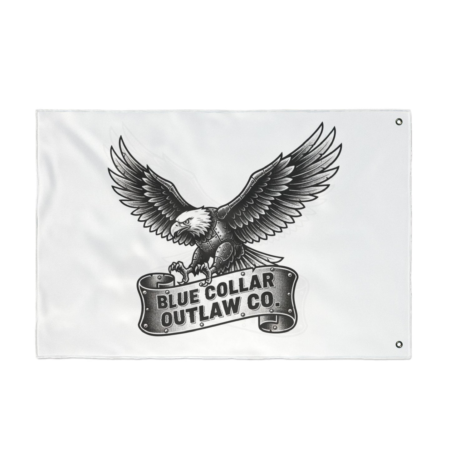 Blue Collar Outlaw | Blue Collar Eagle Flag | Double-Sided Garden Flag