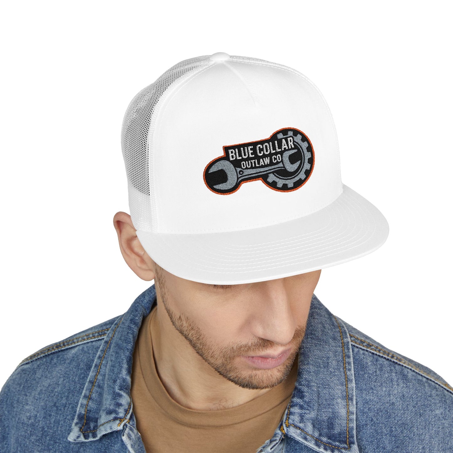 Blue Collar Outlaw | Wrench and Gear Trucker Cap