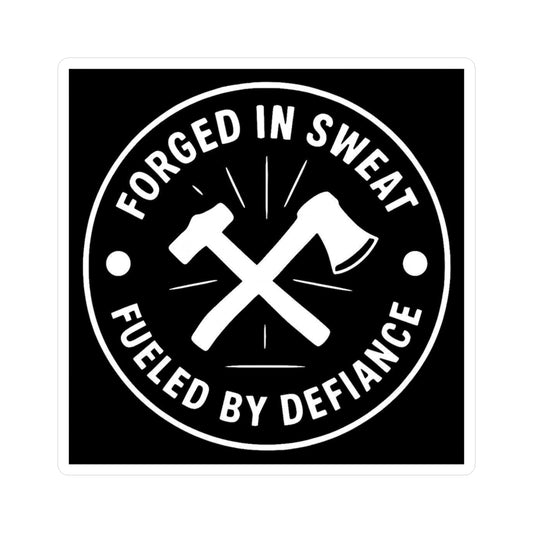 Blue Collar Outlaw | Forged in Sweat Fueled by Defiance Sticker | Vinyl Kiss-Cut