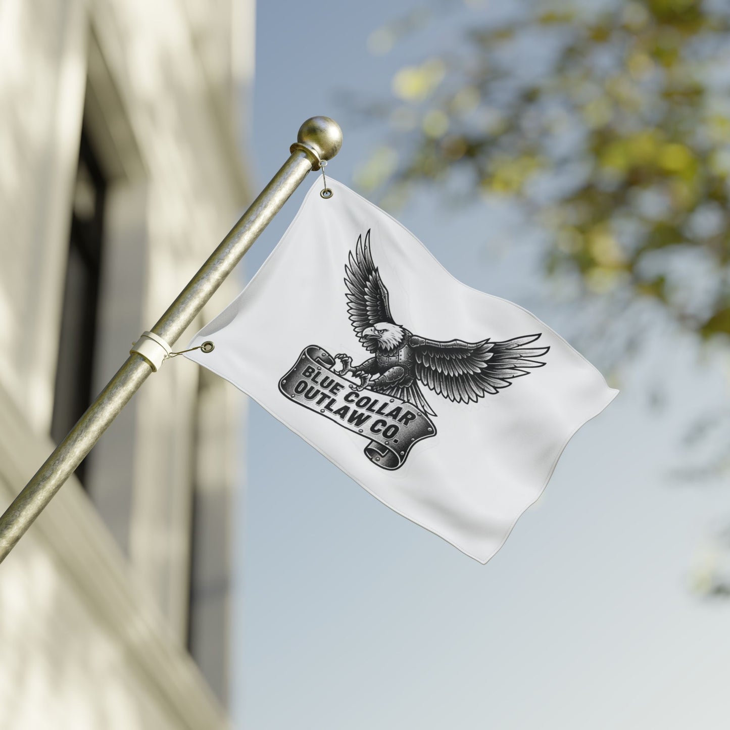 Blue Collar Outlaw | Blue Collar Eagle Flag | Double-Sided Garden Flag