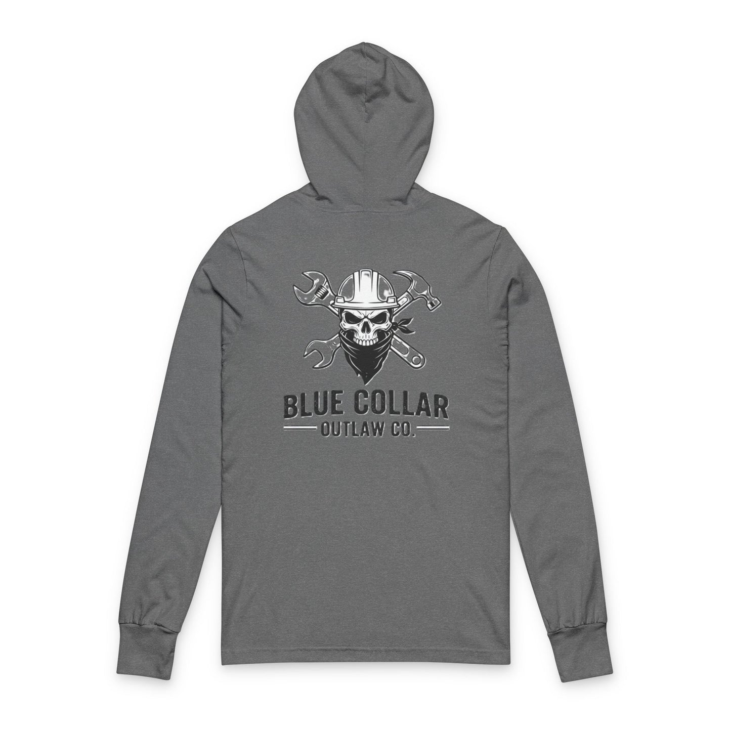 Blue Collar Outlaw |  Skull With Wrenches Hooded Long Sleeve Tee