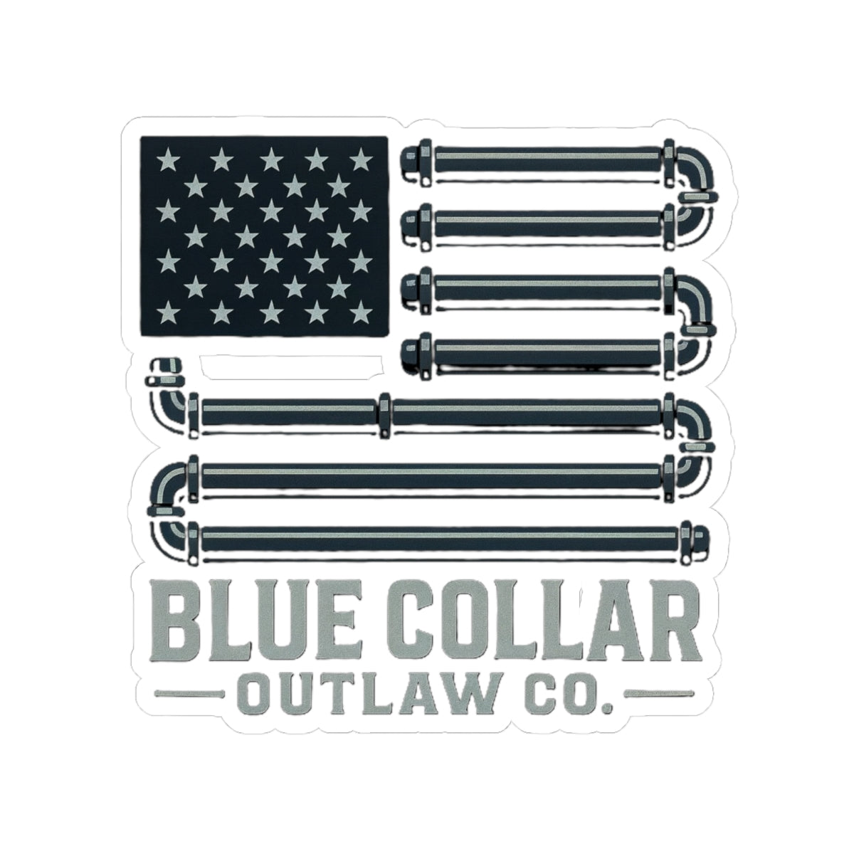 Blue Collar Outlaw | Flag sticker | Kiss-Cut Sticker