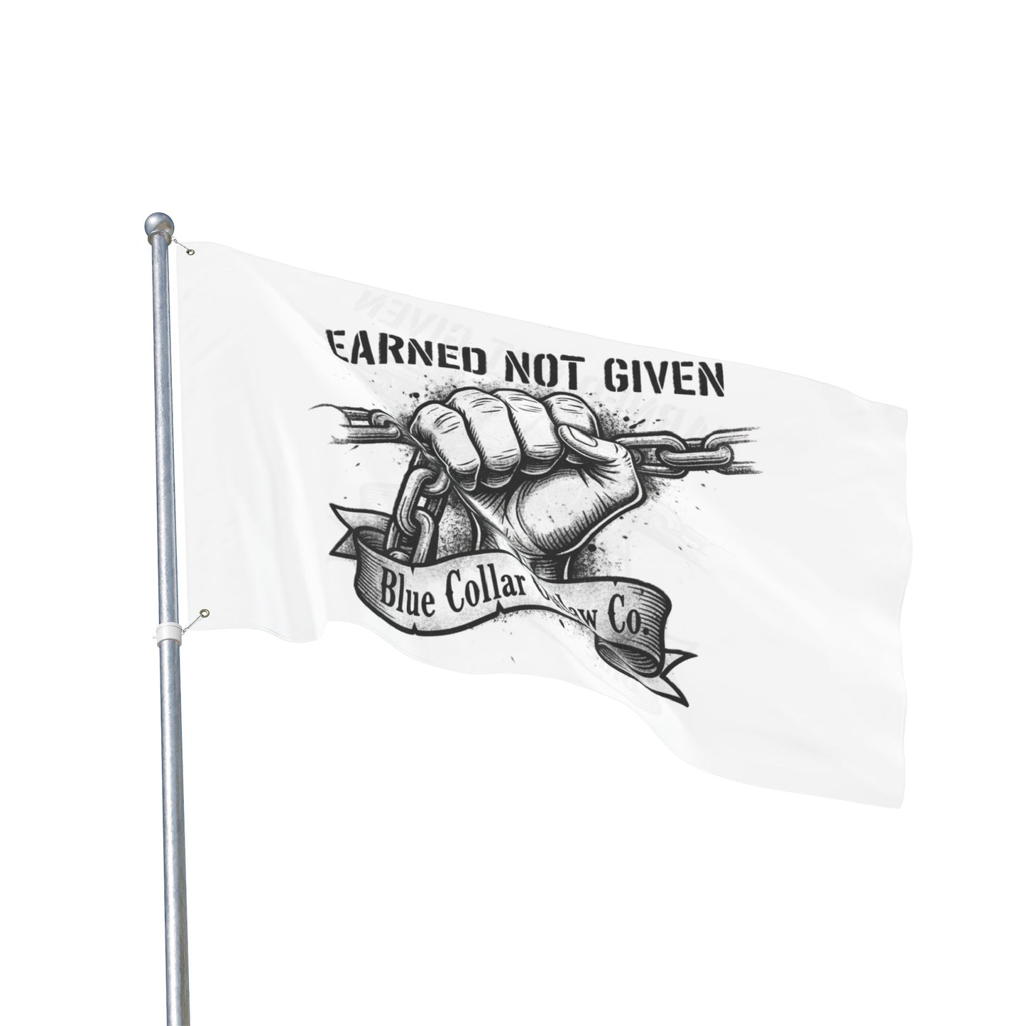 Blue Collar Outlaw | Earned Not Given Flag | Double-Sided Garden Flag