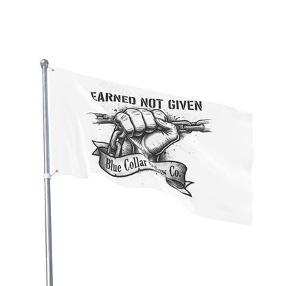 Blue Collar Outlaw | Earned Not Given Flag | Double-Sided Garden Flag