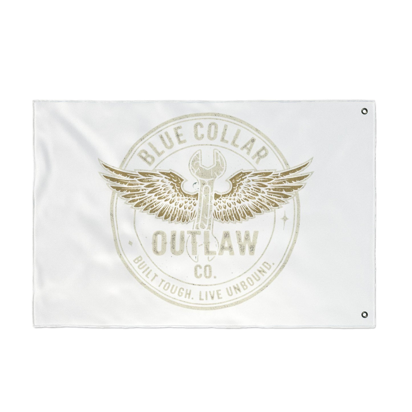 Blue Collar Outlaw | Wrench and Wings Flag | Double-Sided Garden Flag