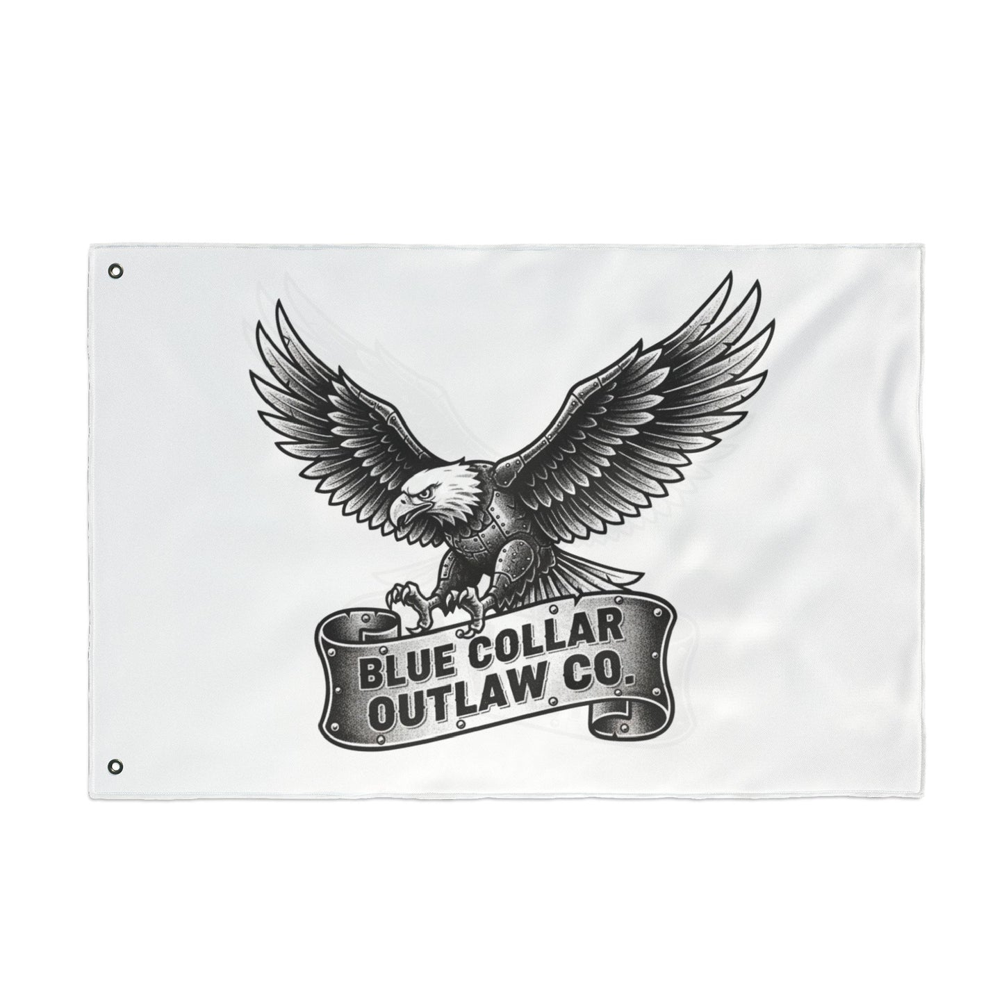 Blue Collar Outlaw | Blue Collar Eagle Flag | Double-Sided Garden Flag