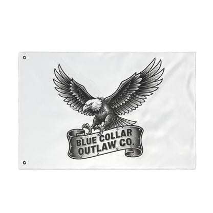 Blue Collar Outlaw | Blue Collar Eagle Flag | Double-Sided Garden Flag