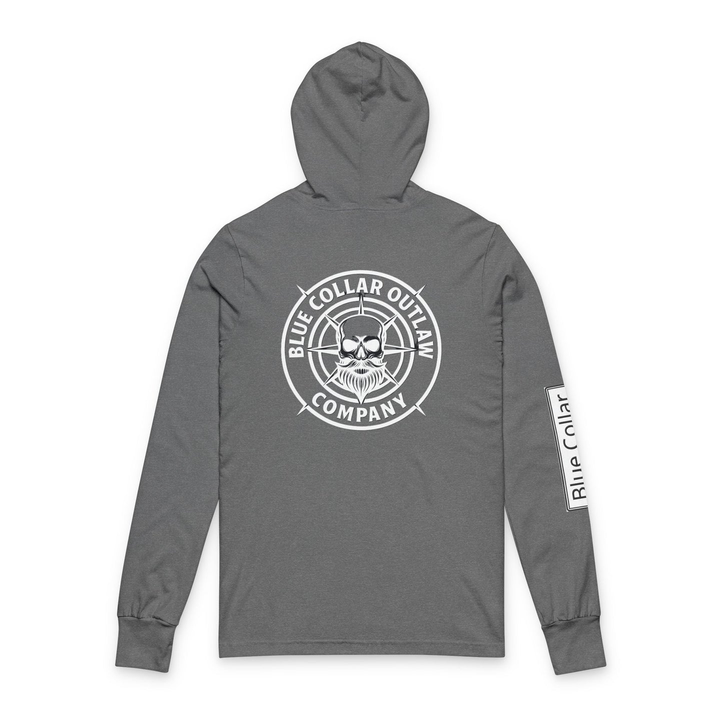 Blue Collar Outlaw | Skull Logo Long Sleeve Hooded Tee